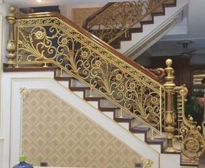 Mẫu cầu thang nhôm đúc đơn giản cho không gian sống hiện đại